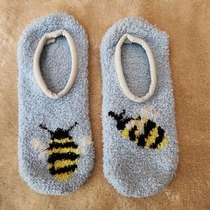 Old Navy Blue Fuzzy Slipper Socks Elastic pull on